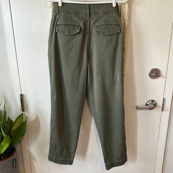 A • NEW DAY | Olive Green High Waist Pleat Front Tapered Trousers Khakis - Picture 12 of 16